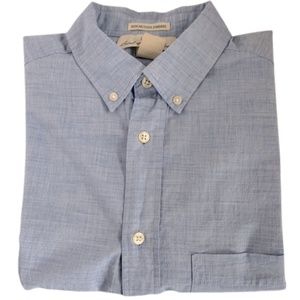 H&M Label Of Graded Goods LOGG Mens Size M Short Sleeve Blue Button Up Shirt